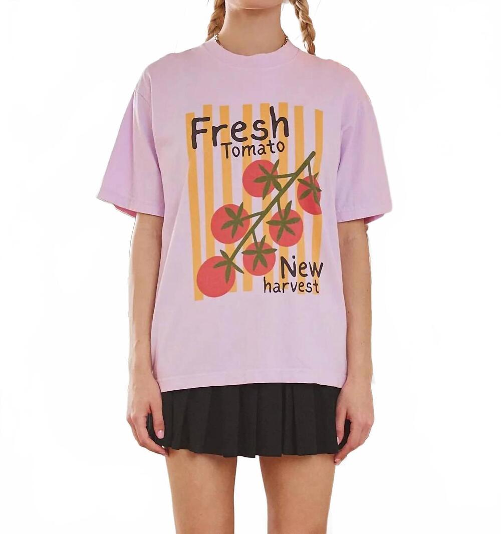 NEW JADE BY JANE fresh tomato graphic tee in pink